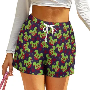 Magical Poison Apple Women's High-Waisted Loose Shorts With Pockets