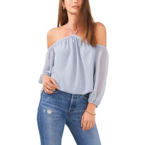 1.State Womens Chiffon Off-The-Shoulder Blouse