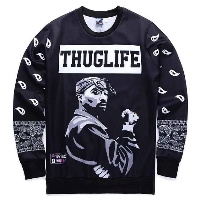 3d sweatshirt THUGLIFE hoodies