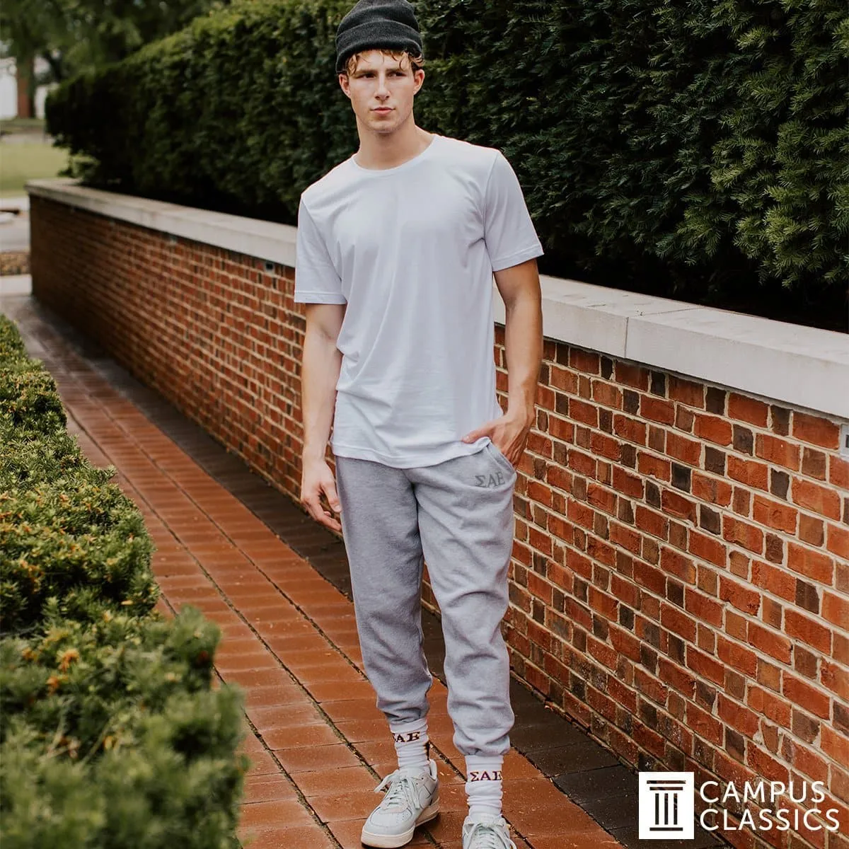 AEPi Heather Grey Contrast Joggers