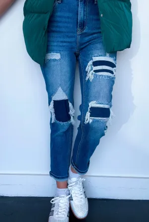 Alexia Distressed Cuffed Denim