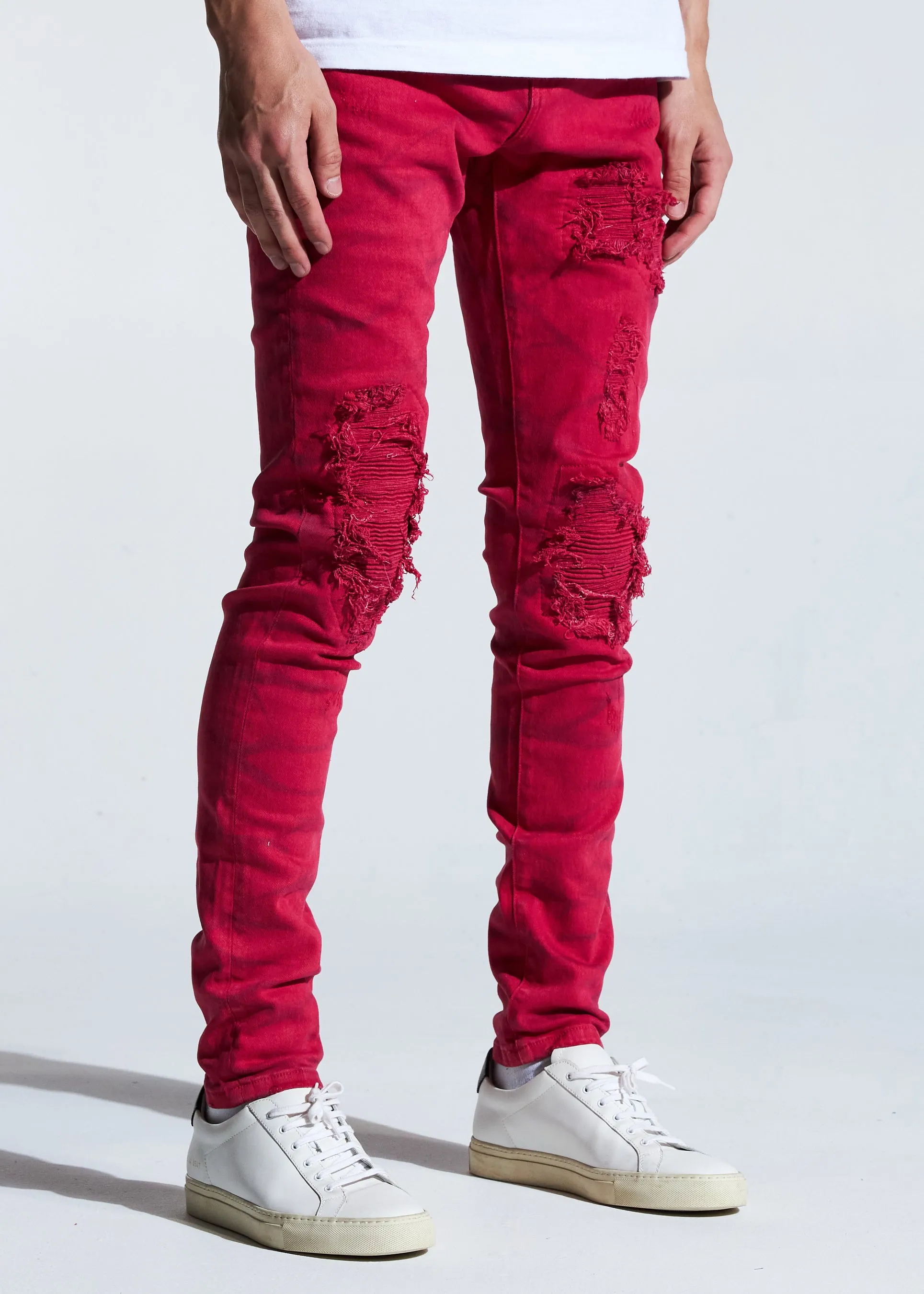 Amador Rip & Repair Denim (Red)