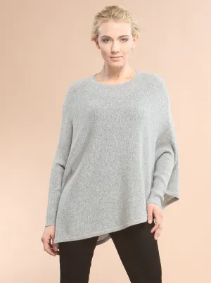 Asymmetrical Hem Easy Crewneck in Cashmere