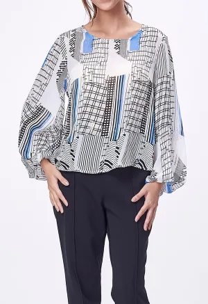 Chiffon Mixed Checkered Blouse