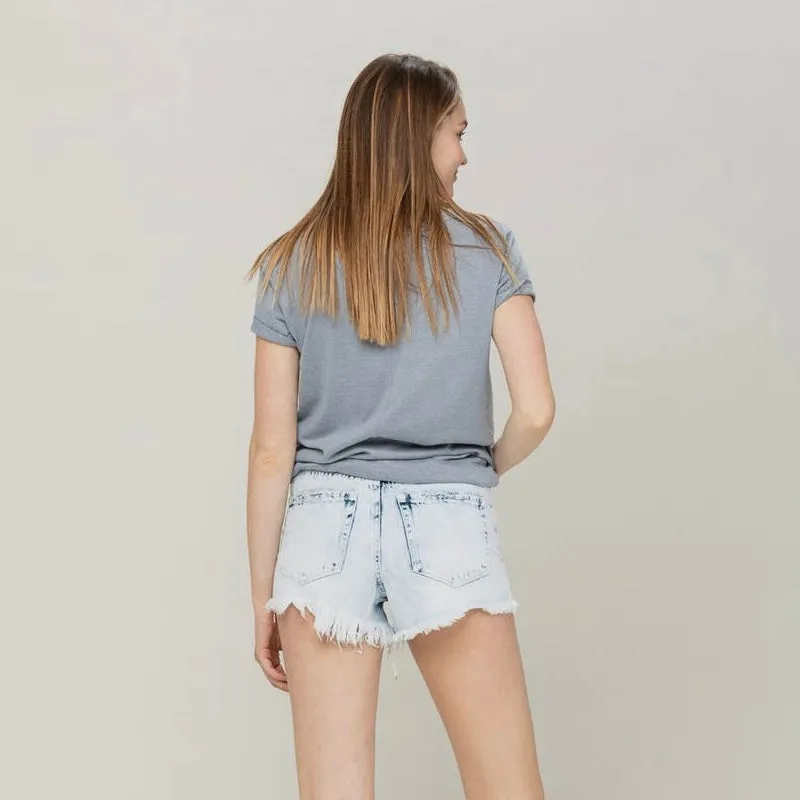 Distressed Denim Shorts