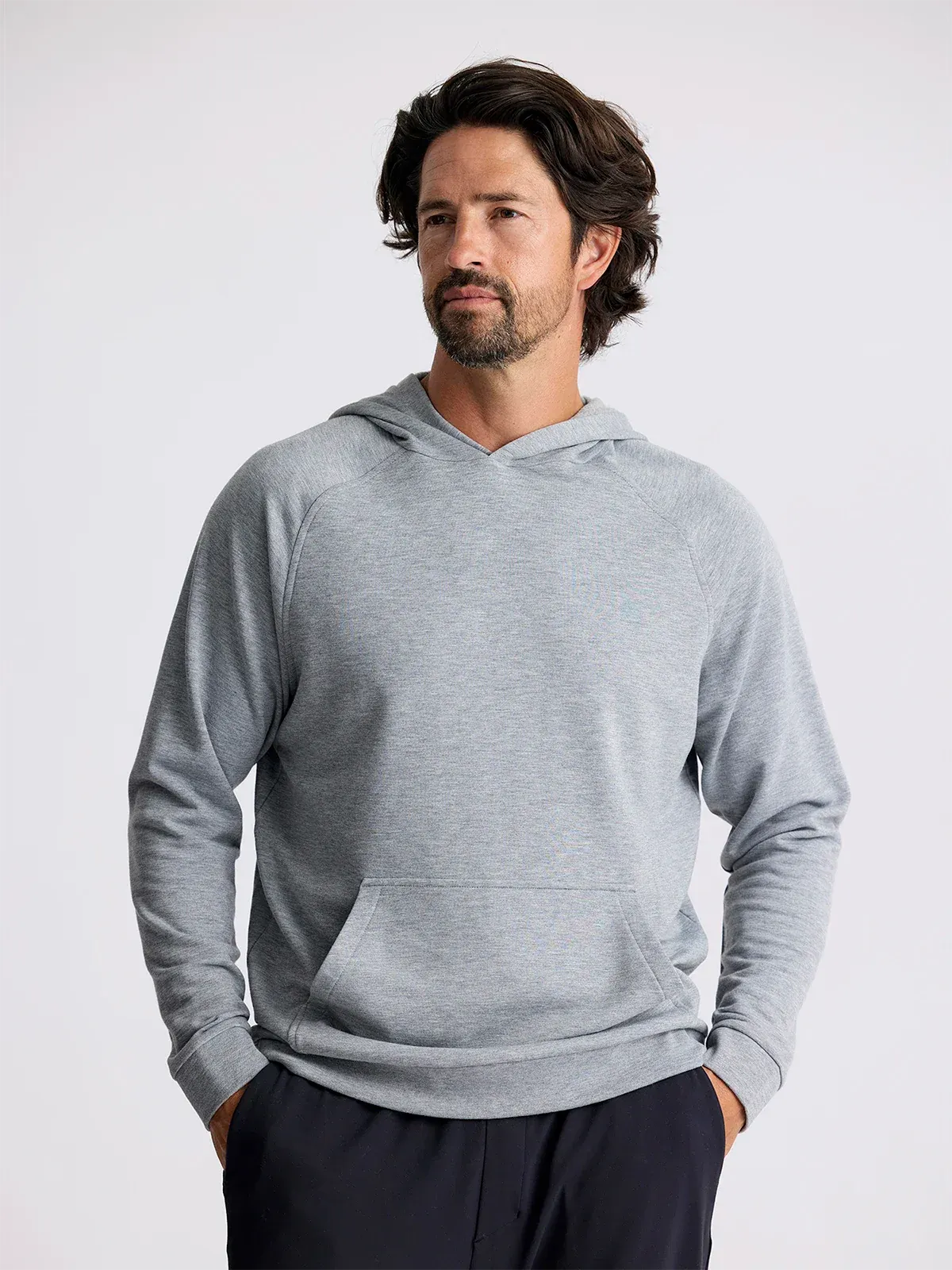 Free Fly Men's Bamboo Lightweight Fleece Hoodie in Heather Grey