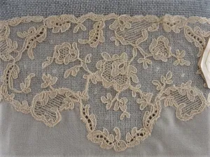 Lovely FRENCH LACE Embroidered Tulle Net Lace Dickey Inset Armistice Blouse Style Downton Abbey Great Gatsby Style Bridal Vintage Clothing