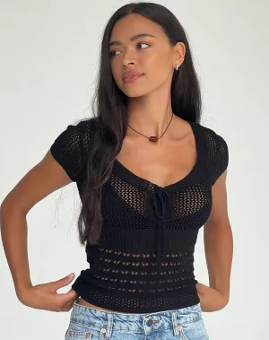 Maika Knitted Top in Black