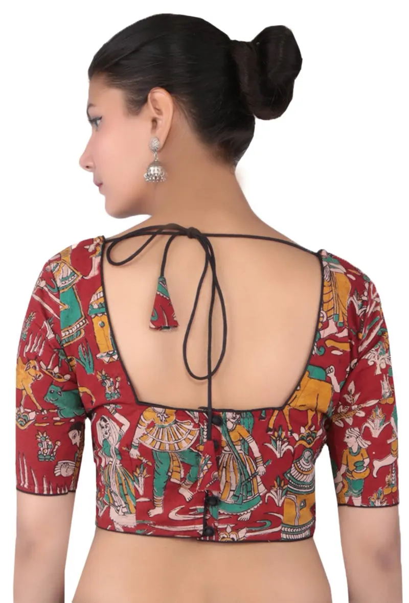 Maroon Kalamkari Printed Blouse