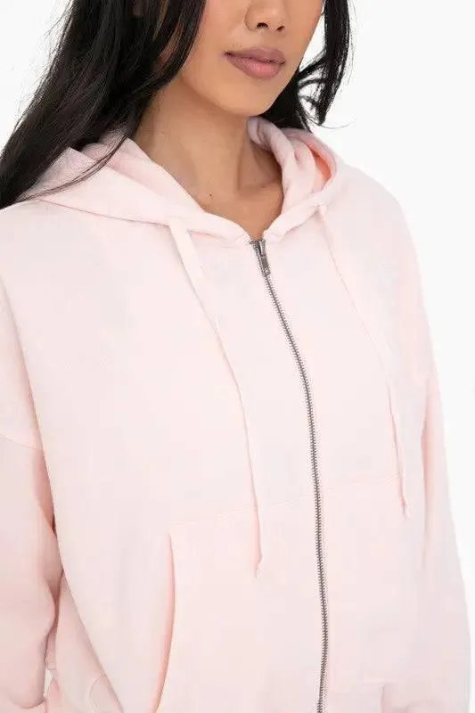 Mono B Blush Fleece ZIp Hoodie