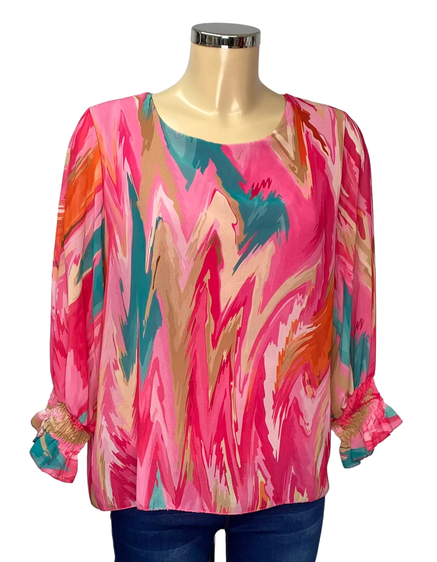 Multi Print Chiffon Blouse (3 Colours)