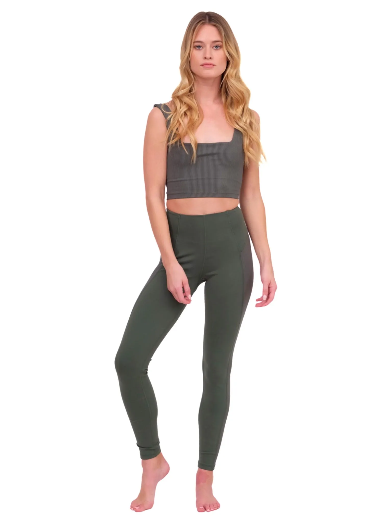 Olive Cutting Edge Yoga Pants