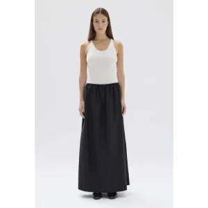 Philipa Poplin Midi Skirt | Black