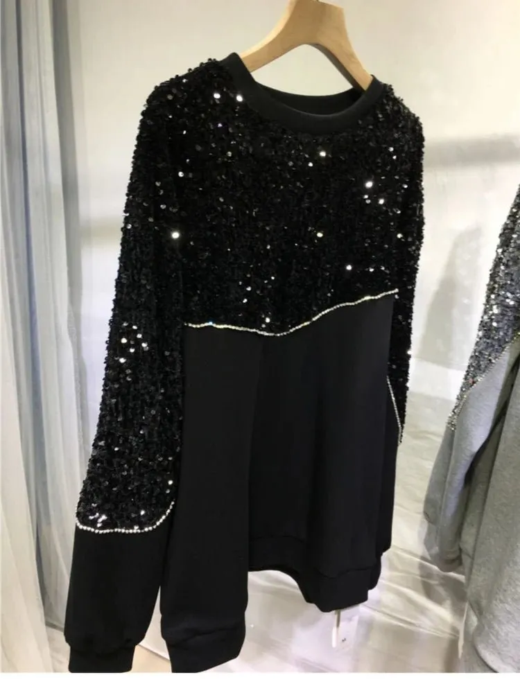 Pre Order:  Glam Beaded Sequins Sweatshirt