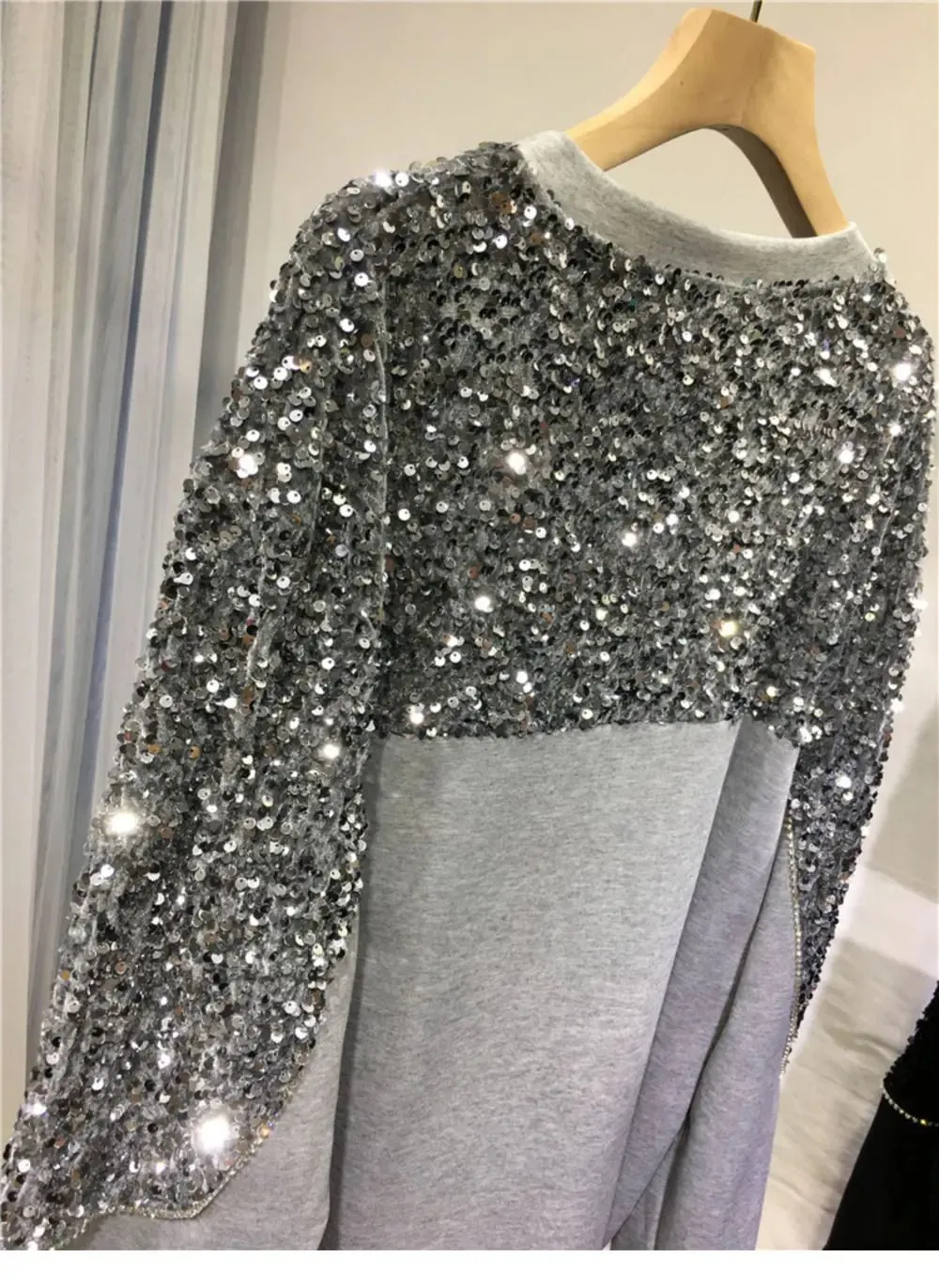 Pre Order:  Glam Beaded Sequins Sweatshirt