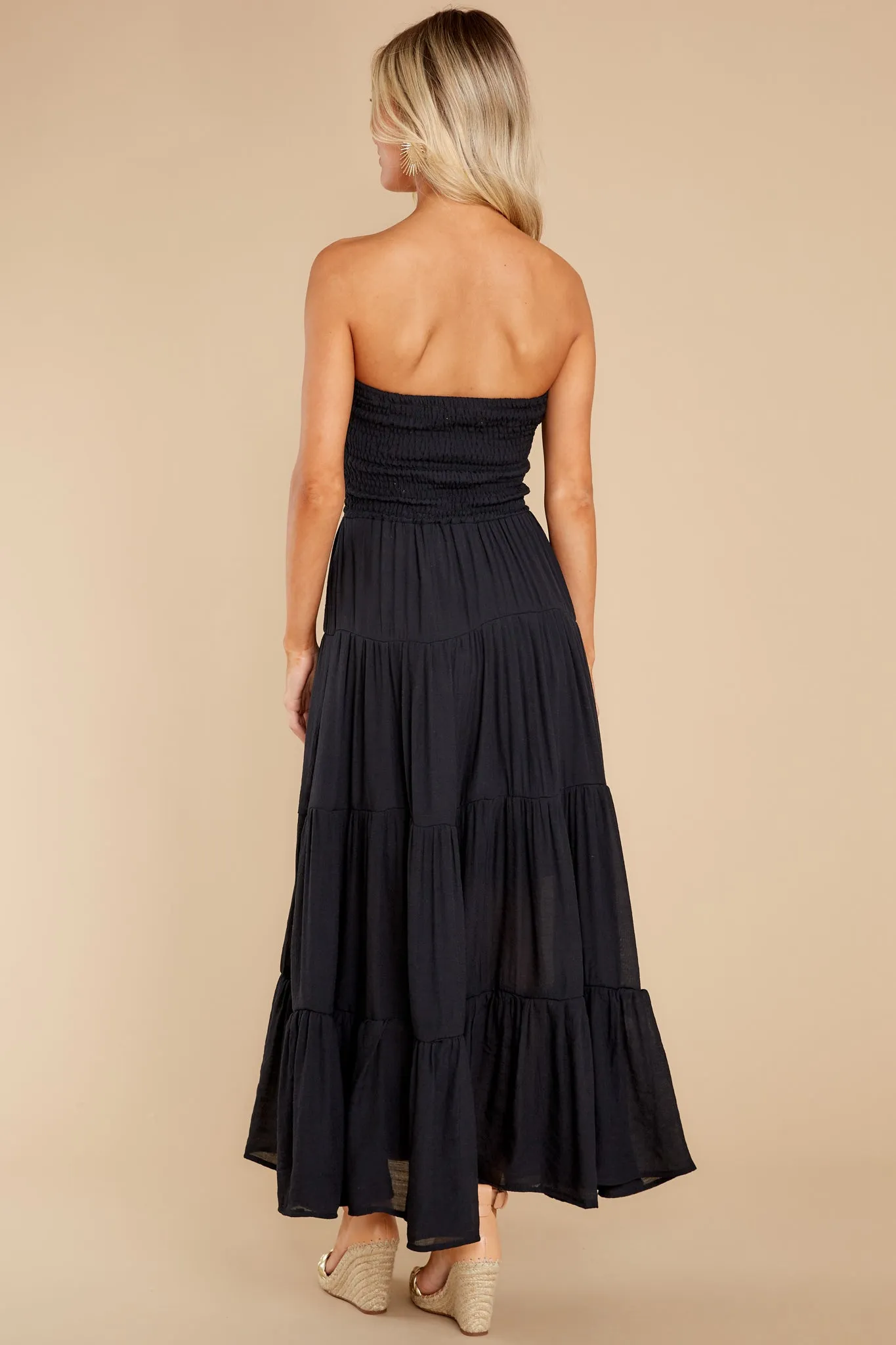 Pretty And Poised Black Maxi Dress