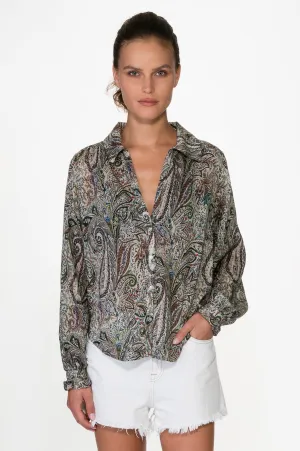 Printed Flat Chiffon Silk Blouse