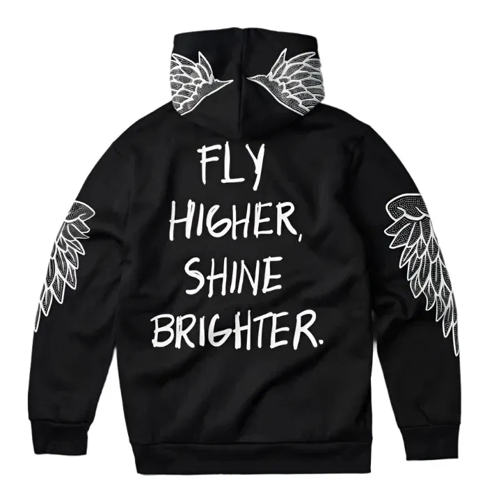 REASON Fly Higher Rhinestone Hoodie