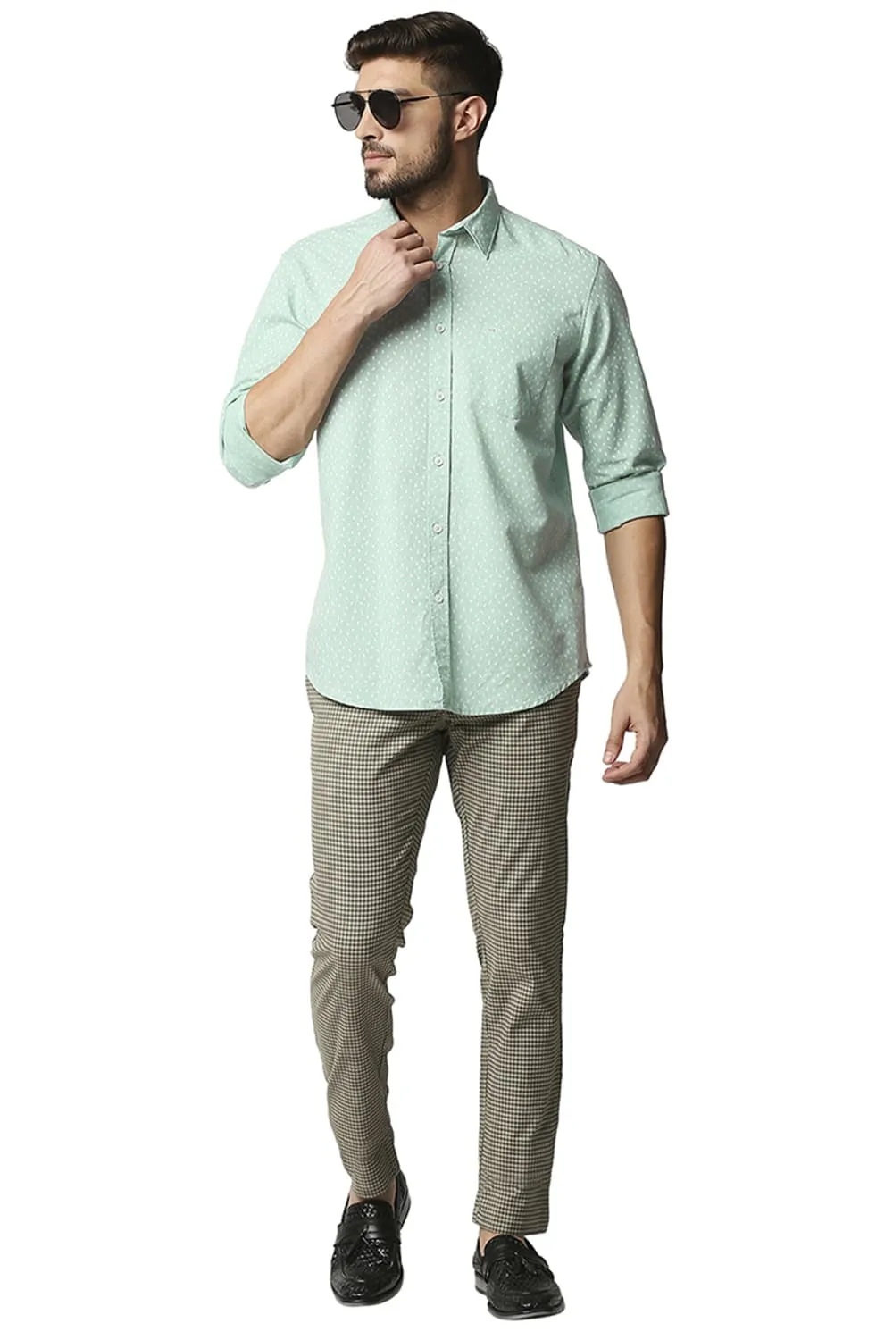 Slim Fit Cotton Hemp Printed Shirt