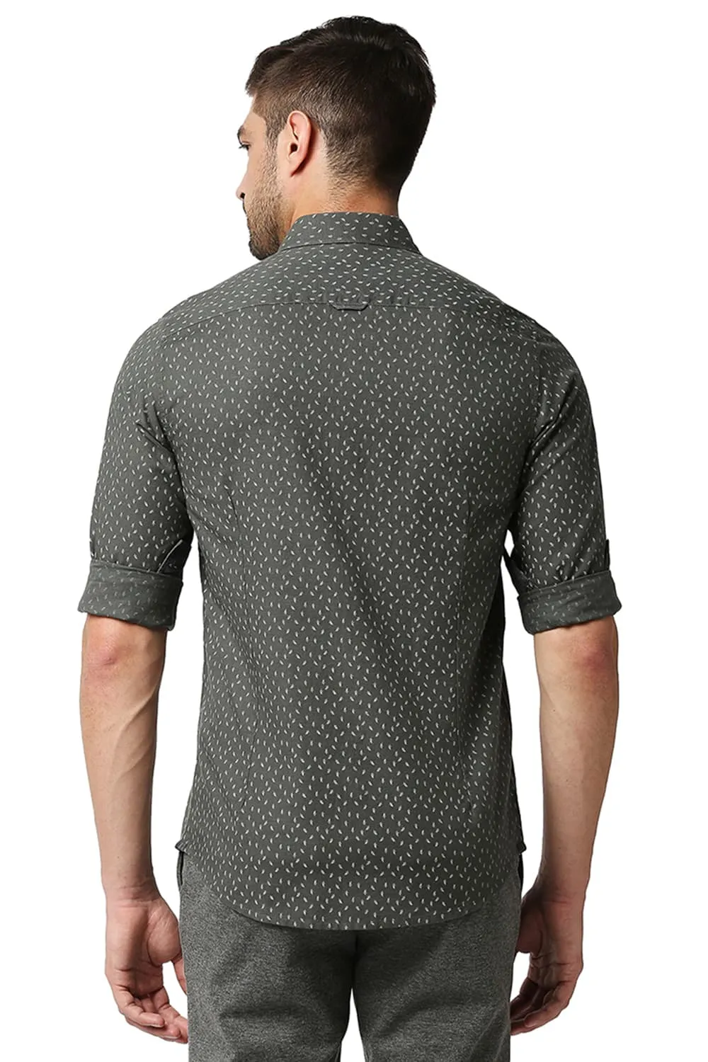 Slim Fit Cotton Hemp Printed Shirt