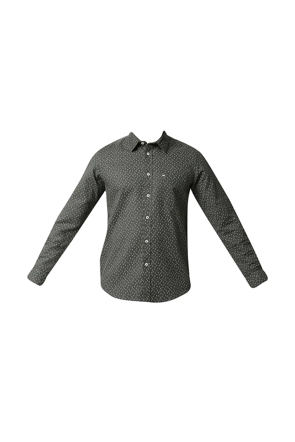 Slim Fit Cotton Hemp Printed Shirt