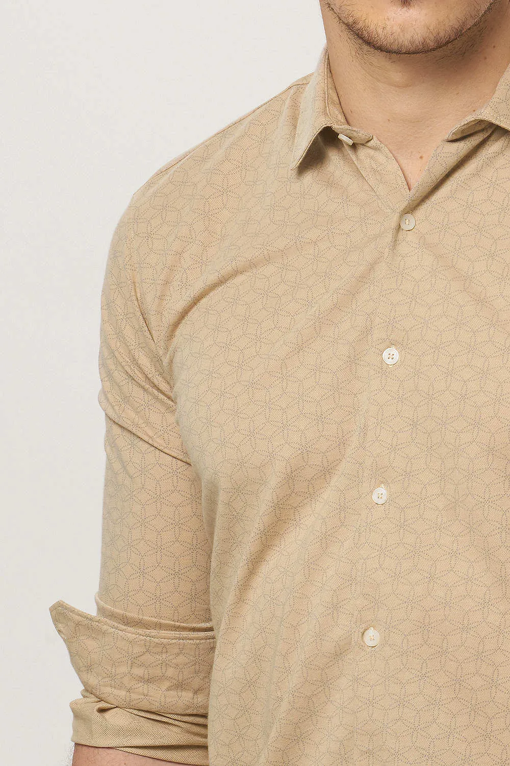 Slim Fit Printed Knitted Shirt