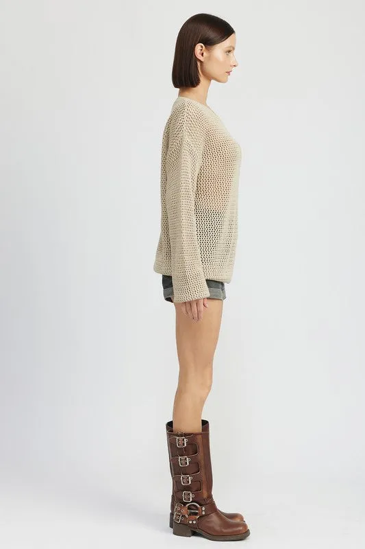 TEEK - CROCHET LONG SLEEVE TOP