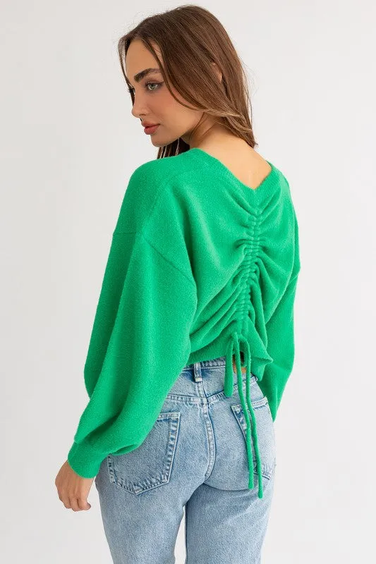 TEEK - Fuzzy Sweater with Back Ruching