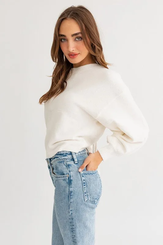 TEEK - Fuzzy Sweater with Back Ruching