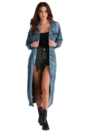 TEEK - NAVY DENIM LONG JACKET