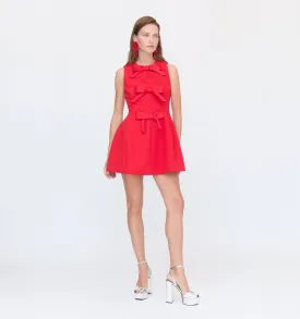 The Blythe Bow Dress - Red with Red Bows