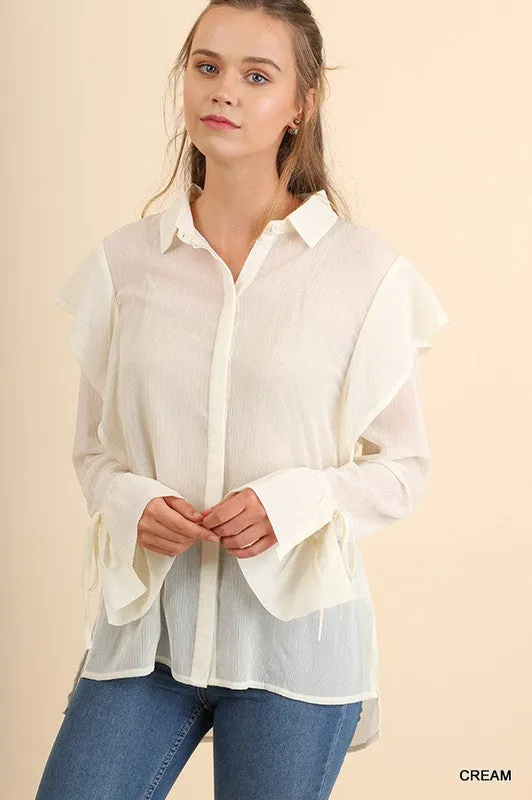 Transparent Button Up Blouse