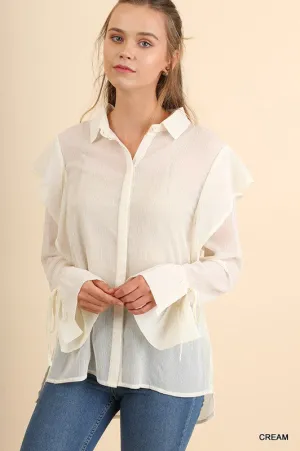 Transparent Button Up Blouse