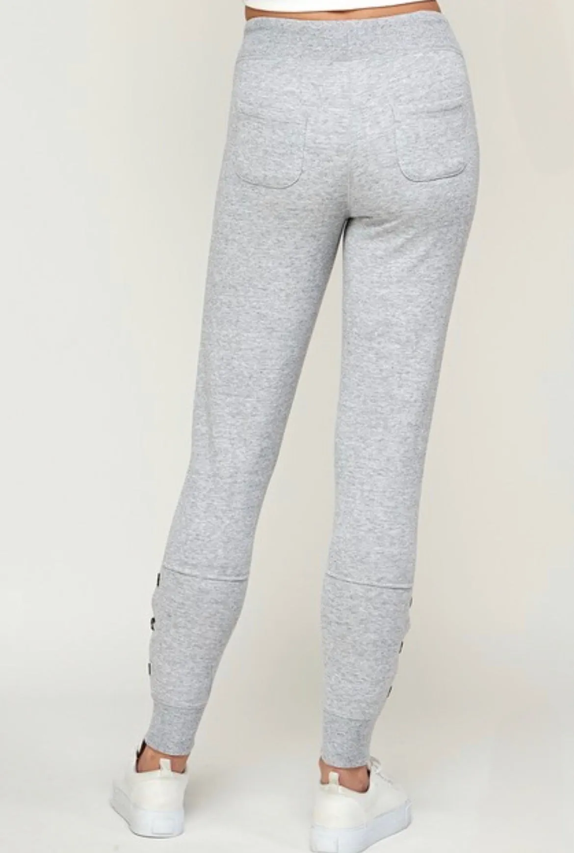 Triple Button Fleece Joggers (Various Colors)